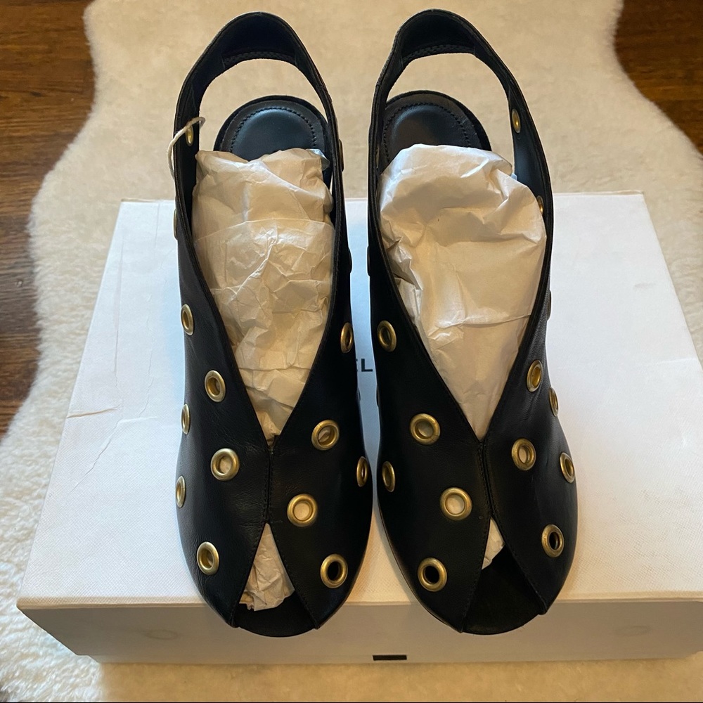 Isabel Marant Black Leather Eyelets Pump EU 38